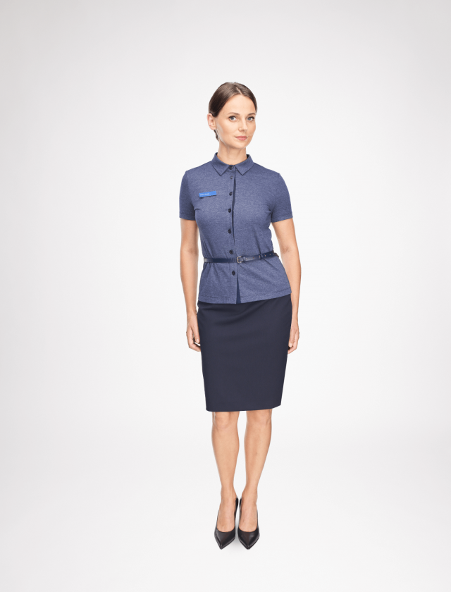 Jersey polo shirt with short sleeves